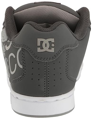 Image of DC Men's Net Casual Low Top Lace Up Skate Shoe Sneaker Heather Grey /White 17