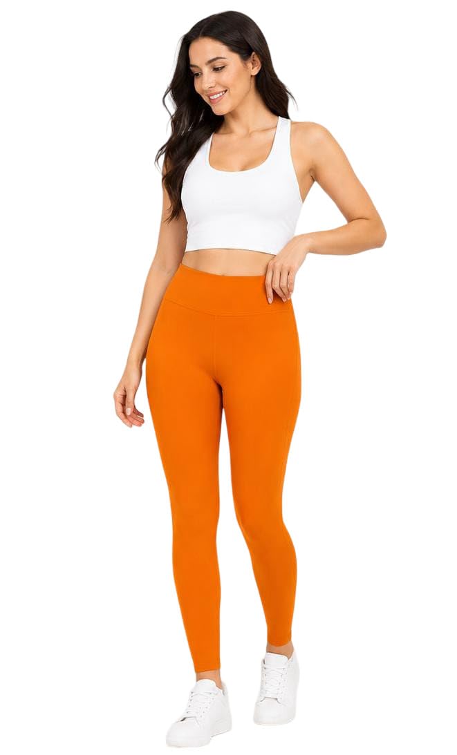 Women's High Waist Yoga Leggings | Soft Stretch Ankle Length Activewear Tights | Tummy Control Workout Pants for Gym, Running, Fitness, Yoga & Daily Wear | Solid Slim Fit Sports Leggings-picture-26