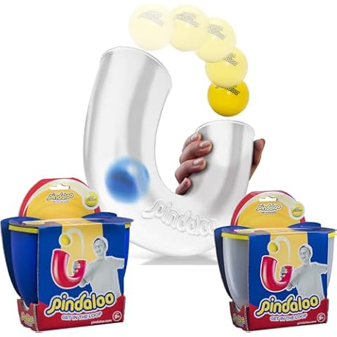Pindaloo Bundle,get 2 Sets Blue and Clear Skill Game Toy - Gifts for Indoor Outdoor Games, Fun Stuff Ball Toys for Boy, Teen, Adults & Girls, Develops Motor Skills with4 Non Lighting Balls Cover