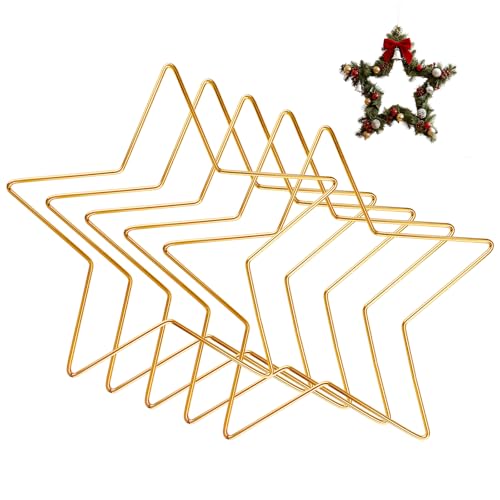 Wozzies 5 Stück Stern Metallringe zum Basteln, 20 cm Gold Metall...