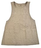 [シメファブリック] エプロン 撥水加工 はっ水 サロペットエプロン オーバーオールエプロン ゆったりサイズ かぶり かぶるだけ レディース 無地 料理 胸ポケット レディースエプロン【M】 【AP-1315】03.杢ベージュ