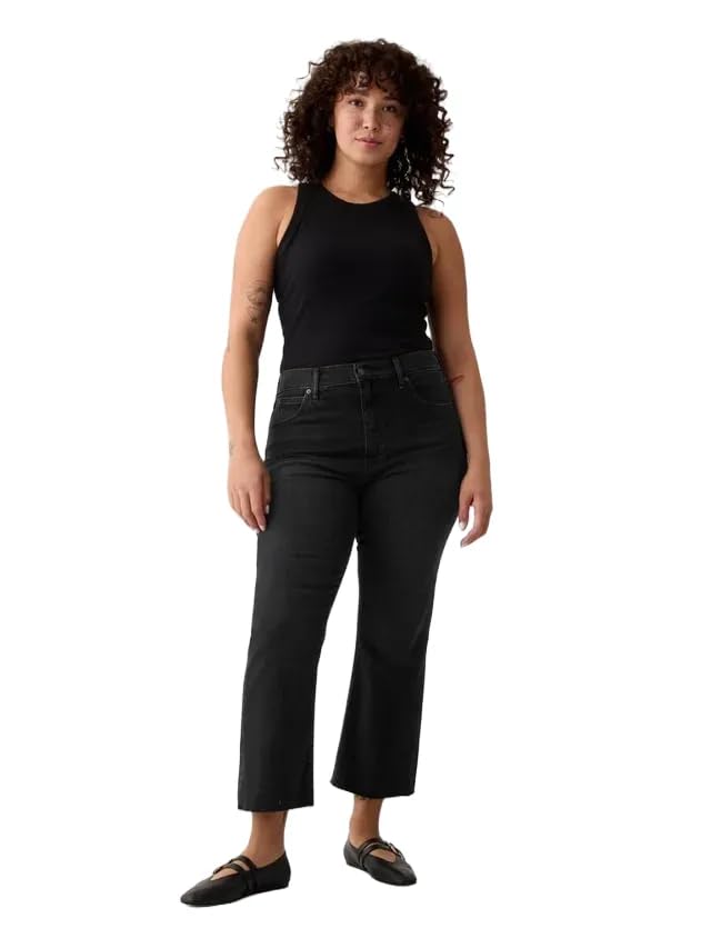 

                                                    GAP Womens High Rise Flare Denim Washed Black 27 S