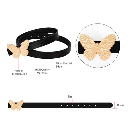 Image of Aurolran Women's Leather Belt with Buckle - Ideal for Dresses, Jeans, and Coats
