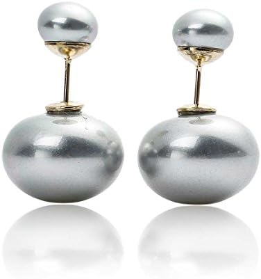 Sexy Sparkles Double Sided Front Back Peek A Boo Ball Earrings Ear Post Stud Ball Womens