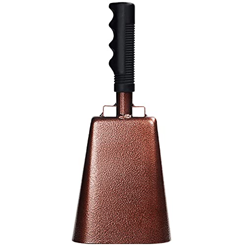 BELLE VOUS Cencerro Percusion de Acero con Asa – 27,5 cm - Cencerro Mano Percusión Alto Instrumento Hacer Ruido - Campana Metal Musical para Llamar y Alentar en Eventos Deportivos y Juegos de Futbol
