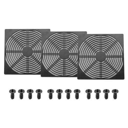 Grille de filtre pour ventilateur 200mm noire grille ventilation 3 pcs