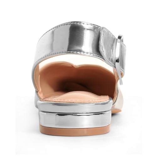 Image of Slingback Flat Shoes for Women Pointed Closed Toe Flat Mule Sandals Casual Comfortable Office Dressy Shoes