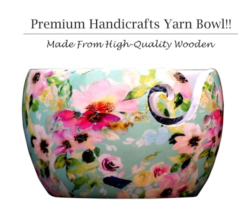 Image of Ceramic Yarn Bowl Holder, 7 x 4 Inches Knitting Yarn Bowls with Holes Crochet Bowl Holder Handmade Yarn Storage Bowl for Knitting Crocheting Accessories. (8)