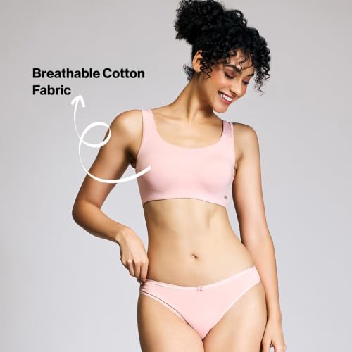 Image of Nykd (NYB113) Non Padded & Non Wired Full Coverage Slip On Everyday Bra in Breathable Cotton for Women & Girls | Wide Shoulder Straps for Support | Hidden Shaping Panel for Gentle Lift & Support