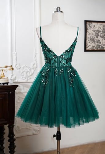 Sparkly Sequin Tulle Homecoming Dresses for Teens Spaghetti Straps Glitter DAMA Dress for Quinceanera Short Prom Gown2