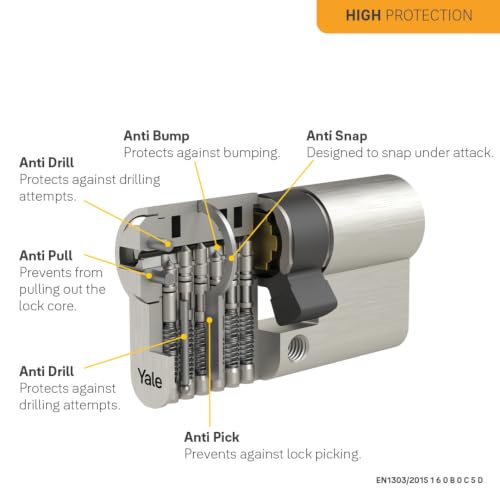 Cilindro doble Yale con función antisnap contra robos y llave de emergencia 5