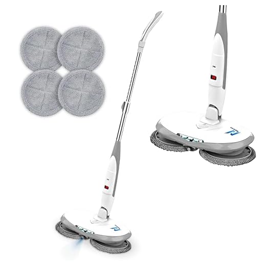 nexlev ABS Cordless Electric Spin Mop Swipe+| 180RPM Power Motor | 50 Min Use Time| 200Ml Tank| One Click Water Spray| 2000mAh Battery | Type C| LED Headlights| Washable Mop Pads |SPM-01