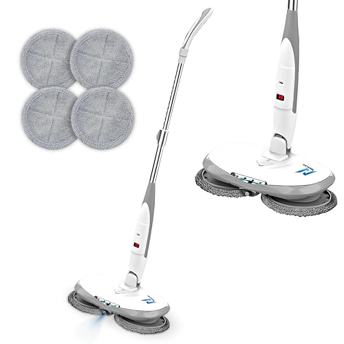 Image of NexLev Cordless Spin Mop|50 Min Runtime|2 Extra Mop Pads | Type C | For Home Kitchen & Office Use | Water Spray Function|Self Propelling|Mopping for All Floor Types|LED for Corners and Underbed|SPM-01