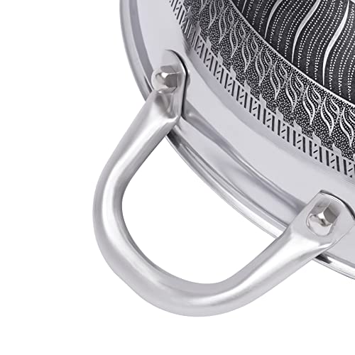 Wok de acero inoxidable antiadherente de 12 pulgadas miniatura 7