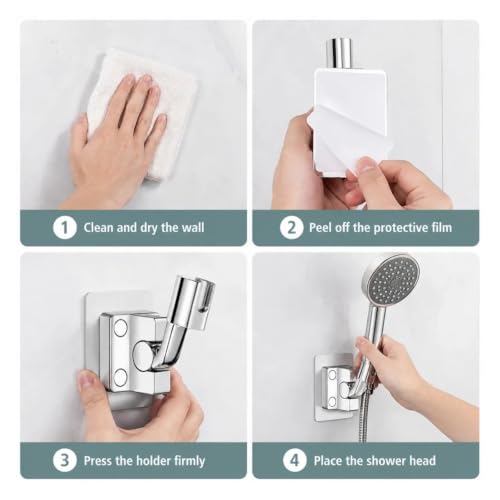 Support de douche réglable pour carrelage sans percer et sans outil
