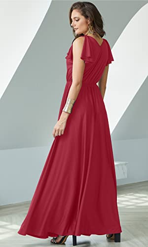 Image of KOH KOH Womens Long Sleeveless Bridesmaid Wedding Guest Prom Maxi Dress