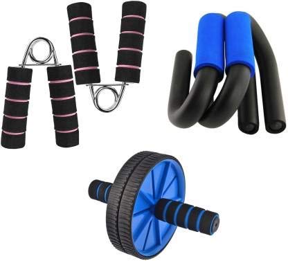 LIVOX AB Wheel Roller Kit with Push-UP Bar & Hand Gripper - Portable Equipment for Home Exercise, Workout Gym Kit (B0917DGL41) Amazon Price History, Amazon Price Tracker