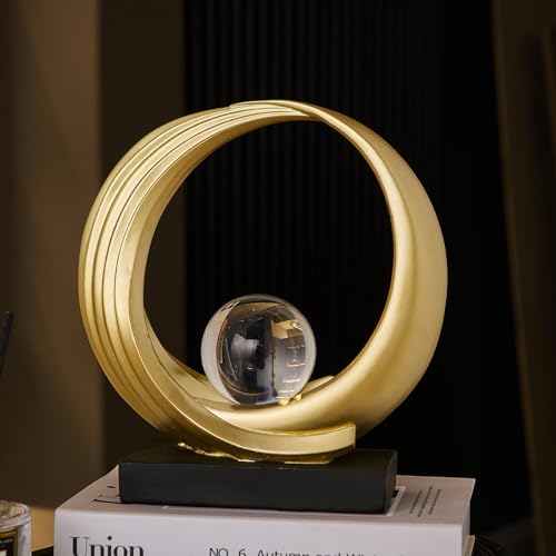 Estatua abstracta de resina diseño moderno dorado miniatura 5