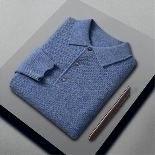 Men's Cashmere Polo Sweater Fall Winter Loose Fit Knit Pullover Casual Comfortable Warm Versatile Office Wear Top3