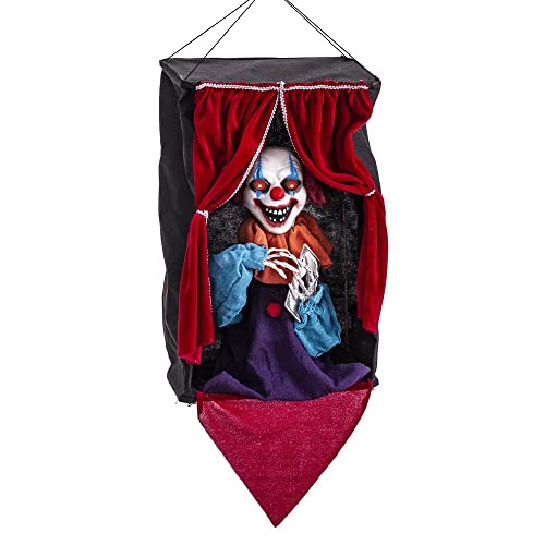 LOLAhome Payaso circo avec lumière, son et mouvement noir en tissu de 33 x 20 x 70 cm Cover