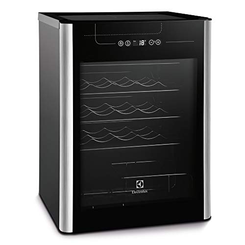 Adega Electrolux 24 Garrafas Uma Porta Preta Com Acabamento Em Inox (ACS24) 127V