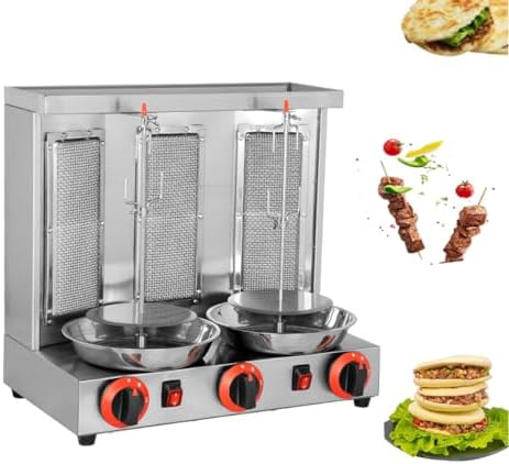 Generische Vertikale Schaschlik-Grillmaschine: 12kg Kapazität, 2 Brenner