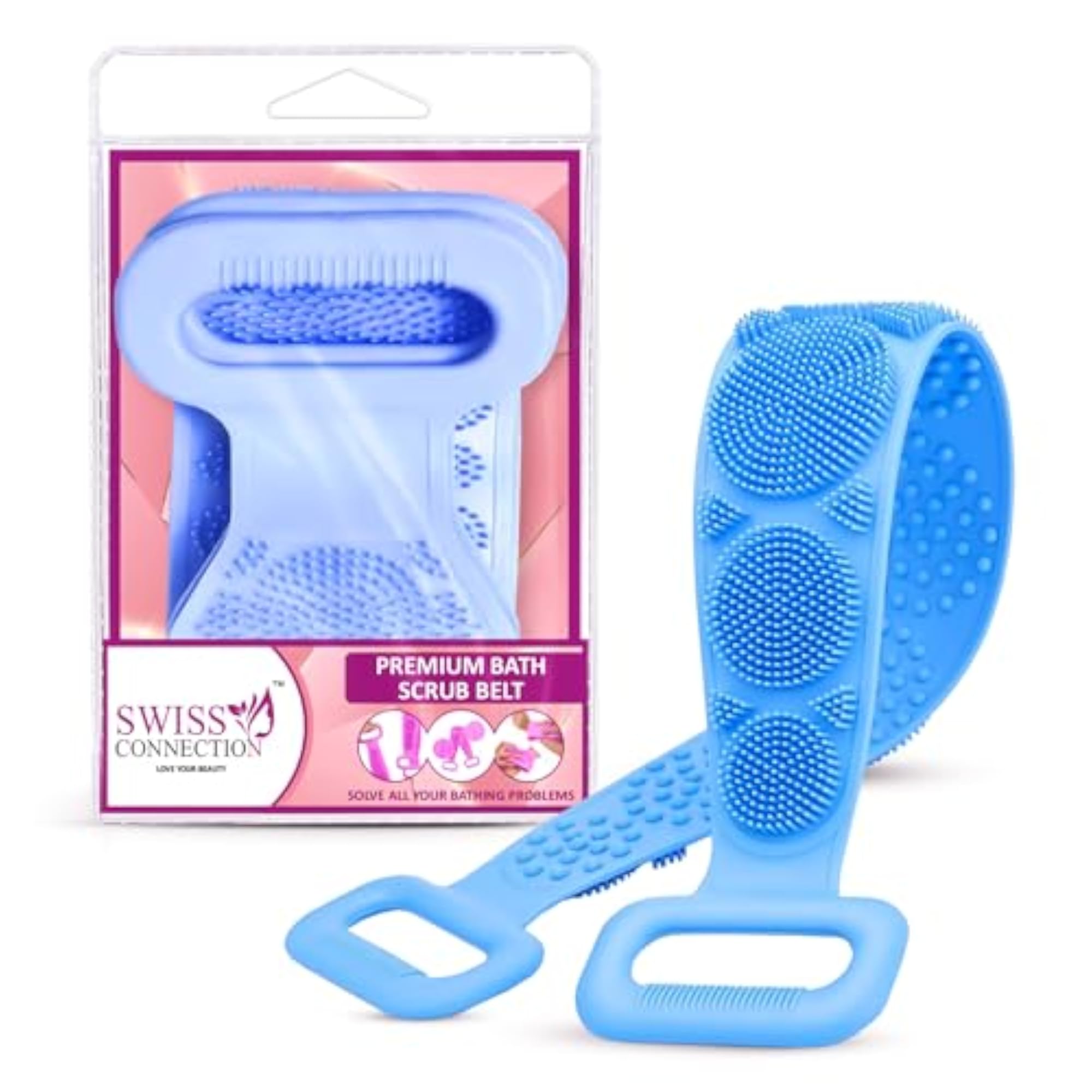 Silicone Bath Body and Skin Brush Belt for Easy Cleaning
