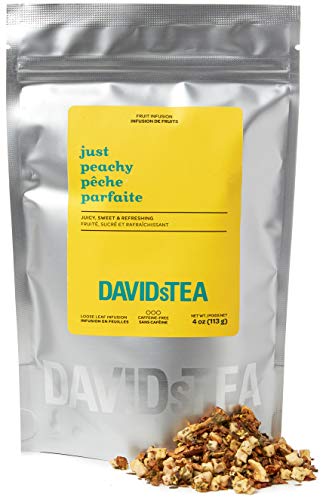 DAVIDsTEA Just Peachy Loose Leaf Tea, Premium Herbal Tea with Peach and Apple, Fruity Iced Tea, 4 oz / 113 g DAVIDsTEA Just Peachy Loose Leaf Tea, Premium Herbal Tea with Peach and Apple, Fruity Iced Tea, 4 oz / 113 g
