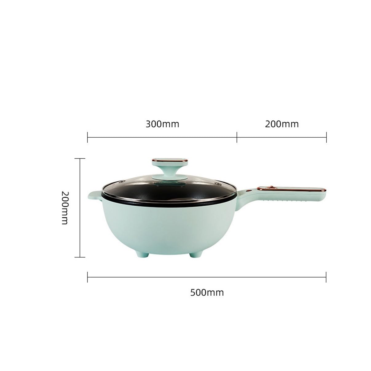 Sartén eléctrica Olla integrada Sartén para el hogar Olla caliente Olla al vapor Sartén antiadherente (E) 4