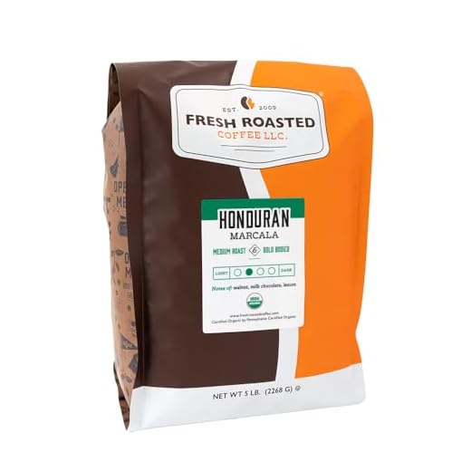 Fresh Roasted Coffee, Fair Trade Organic Honduran Marcala, 5 lb (80 oz), Medium Roast, Kosher, Whole Bean