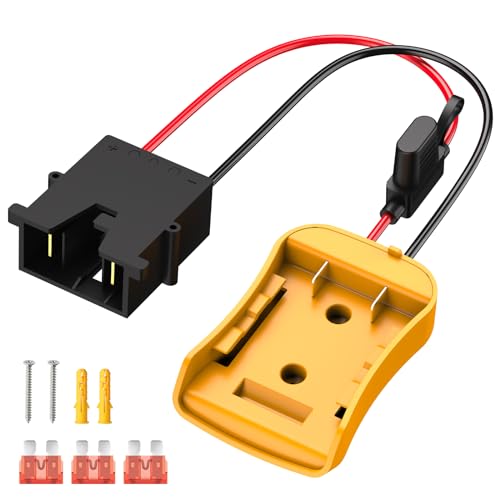 Image of Kzreect for Power Wheel Battery Adapter Compatible with Dewalt 20V Battery | Connector Compatible with Fisher Price 12V Cars, 12AWG Wire, 40A Fuse Holder, Screw & Drywall Anchors, Easy to Secure