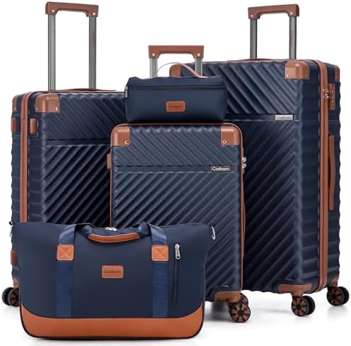 Luggage Sets 5 Piece with TSA Lock Spinner Wheels, Unisex Hard Ca...