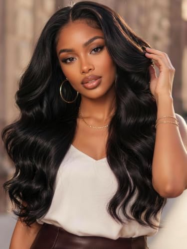 KLAIYI Wear And Go Glueless Wig Bye Bye Knots 13x4Precut Lace Front Wigs Human Hair Loose Body Wave Wig Pre Bleached Pre Everything Pre Plucked with Baby Hair 3S Ready to Wear Beginner Friendly 24Inch