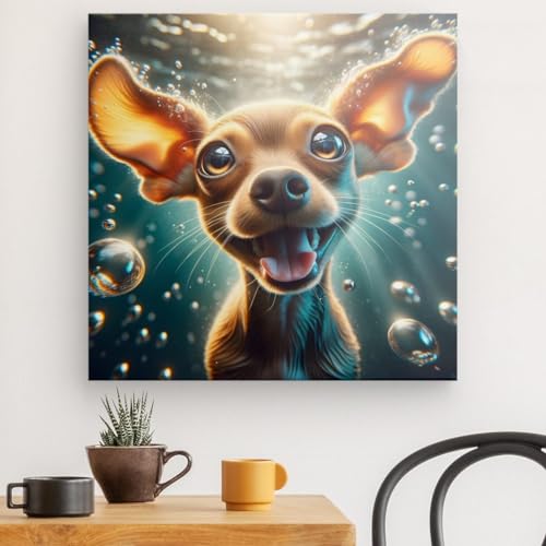 Toile murale chien surréaliste Wedecored aux finitions premium