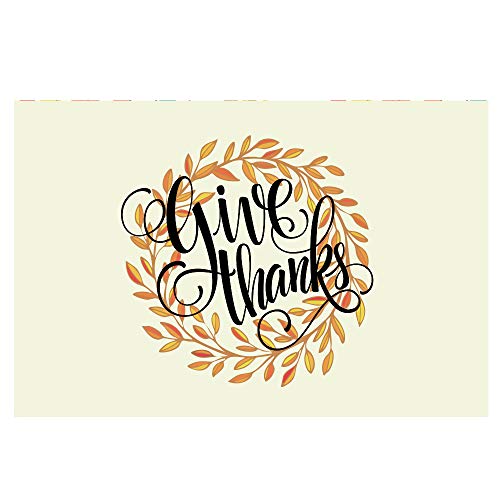 Note Card Cafe Disposable Paper Placemats Bulk of 48 Sheets 11 x 17 inÂ  | Unique Thanksgiving Give Thanks Design | Autumn Table DÃ©cor, Thanksgiving Dinner Decoration
