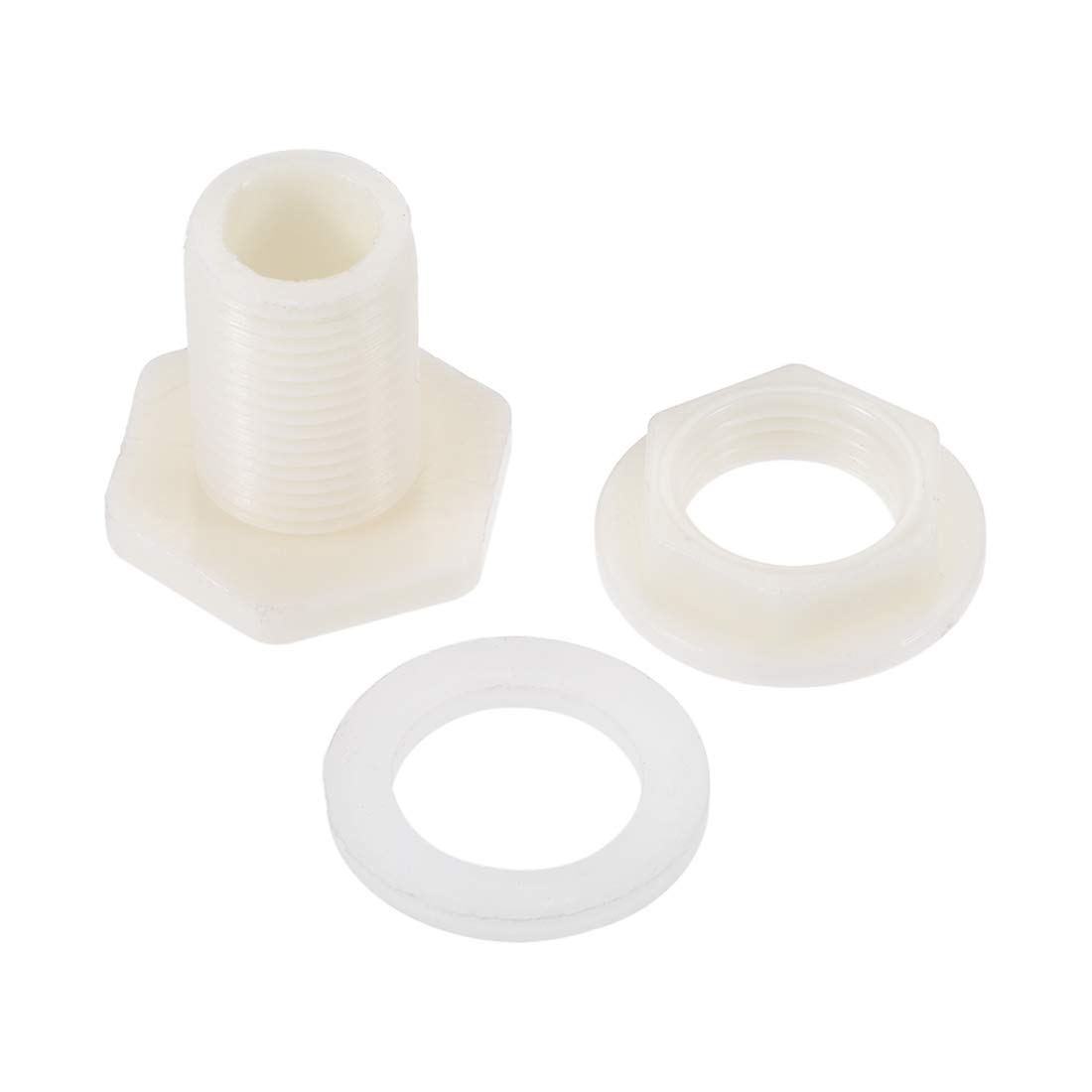 Sourcingmap - Kit Adattatore Per Serbatoio PVC Con Filettatura G1/2 - Raccordo Spinato E Tappo - 2 Set