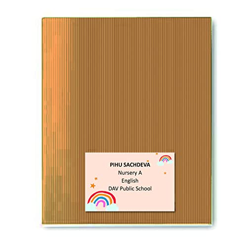 Image of Brown Cloud Personalized /Customized Copy Labels for School Notebook /Copies /Books with Photographs /Name /Class /School Name (CL 011) (Pack of 25 Labels)