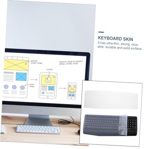 Funda para teclado de silicona lavable que soluciona los derrames y suciedad en el trabajo 6