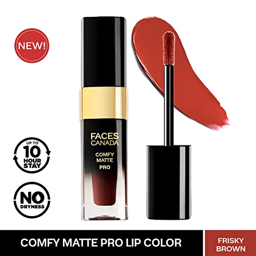 Image of FACESCANADA Comfy Matte Pro Liquid Lipstick - Frisky Brown 13, 5.5 ml | 10HR Longstay | Intense Color | Macadamia Oil & Olive Butter Infused | Lightweight Super Smooth | No Dryness | No Alcohol