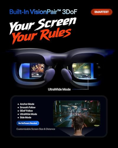 Image of VITURE Beast XR /AR Glasses: Biggest. Brightest. Smartest. 174 inch 1200p 58 FOV, Built-in VisionPair 3DoF, Dynamic Dimming, Harman Audio, for iPhone, Android, Mac, PC, Switch 2