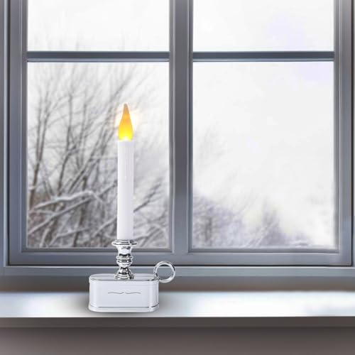 Image of Window Candles Battery Operated with Timer 8 Hours on and 16 Hours Off Led Warm White with Flicker Flame