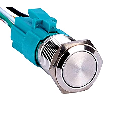 Commutateur 16mm 12V 24V moto bouton métallique verrouillage