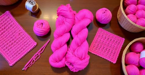Image of Brilon Rose (200 gm) Wool Hank Hand Knitting Wool /Art Craft Soft Fingering Crochet Hook Yarn, Needle Knitting Yarn Thread dye SM-DFPC