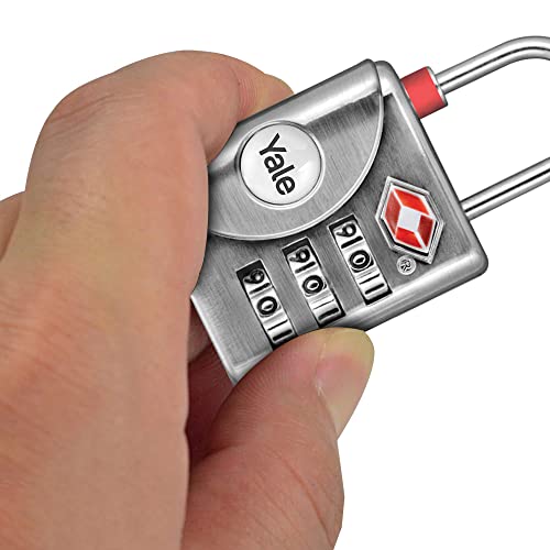 Image of Yale YTP132 Travel Lock TSA Luggage Locks 3 Digit Combination Padlock for Suitcases | Number Lock for Bag | Password Locks for Travel