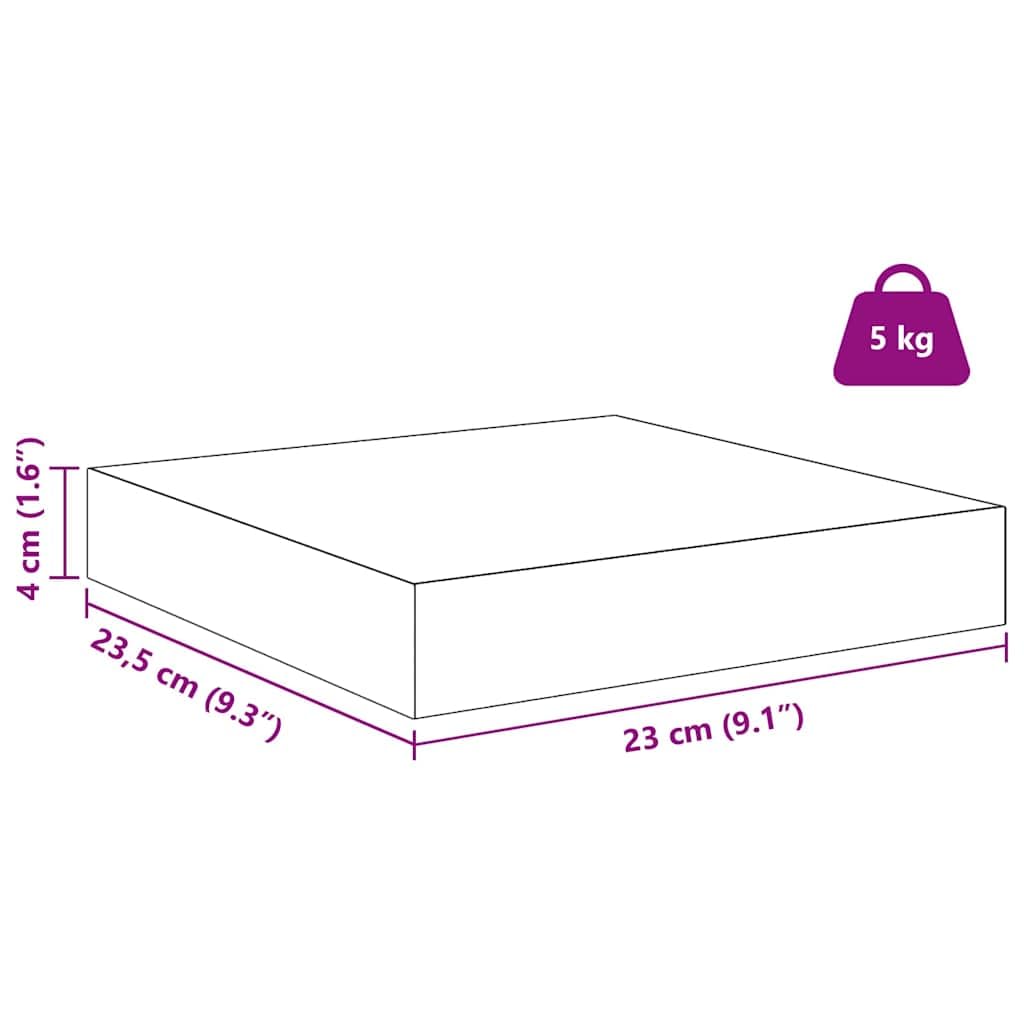 vidaXL Wandregal Wandhalterung 4 STK. Braun 23 x 23,5 x 3,8 cm