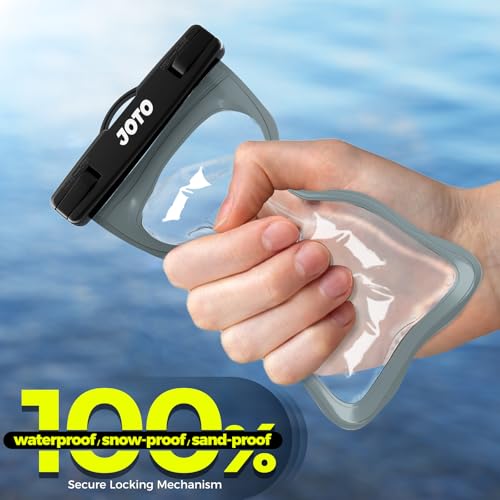 Image of JOTO Up to 7 inch Universal Waterproof Phone Case for iPhone 17 Air 16 15 14 13 12 11 Plus Pro Max, IPX8 Cellphone Dry Bag XR X SE, Galaxy S23 S22 S21 S20+ S20 S10 Plus Note, Pixel -Grey