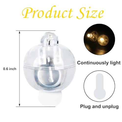Image of 100 PCS (Warm White) Balloon Lights with Long Standby Time, Mini Ball Lights, Round LED Lamp for Paper Lantern Balloon Party Wedding Birthday Celebration Festival Halloween Christmas Decoration