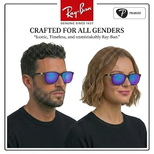 Image of Ray-Ban RB4330CH Chromance POLARIZED Square Shape Sunglasses for Men & Women with Official Eyewear Kit