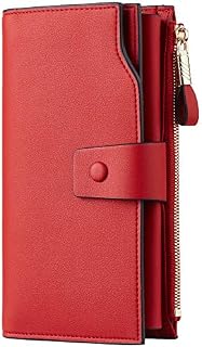 Travelambo Womens RFID Blocking Large Capacity Luxury Waxed Genuine Leather Clutch Wallet Multi