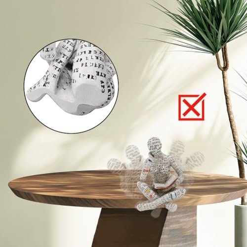 Figura de mujer leyendo escultura decorativa moderna miniatura 3